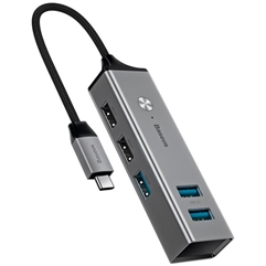 USB-хаб адаптер Baseus Cube USB to 3 x USB 3.0+2 x USB 2.0  - серый