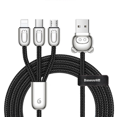 Кабель Baseus 3-in-1 USB Cable of Three Little Pigs USB For M+L+T