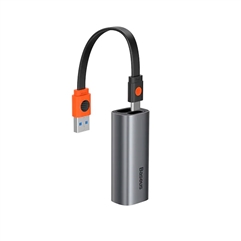 Адаптер Baseus Steel Cannon Series USB A  Type-C Bidirectional Gigabit LAN  - серый