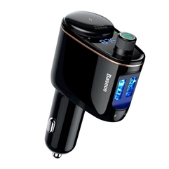 FM-Трансмиттер + зарядное устройство Baseus Locomotive Bluetooth MP3 Vehicle Charger  - черный