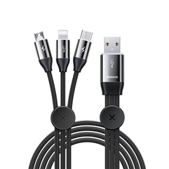 Кабель Baseus 3 в 1 Car Co-sharing Cable USB для M+L+T 3.5A 1m