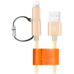 Кабель 2-in-1 Baseus Antila Series USB-microUSB, Lightning 1 М  - золотой розовый