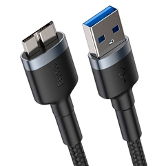 Кабель Baseus cafule Cable USB3.0 Male TO Micro-B 2A 1m  - серый