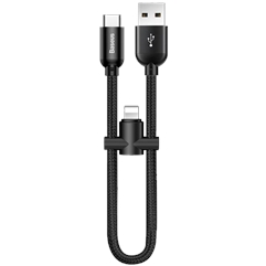 Кабель Baseus U-shaped USB-A to USB-C-Lightning