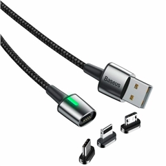 Кабель Baseus Zinc Magnetic Cable Kit (iP+Type-C+Micro)