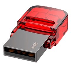 Флешка на 32GB с двумя выходами USB и Type-C Flash Baseus Red-hat  - красный