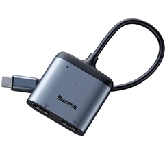 USB-концентратор Baseus Enjoyment Series USB-C to PD-2xHDMI CAHUB-I0G  - серебристый