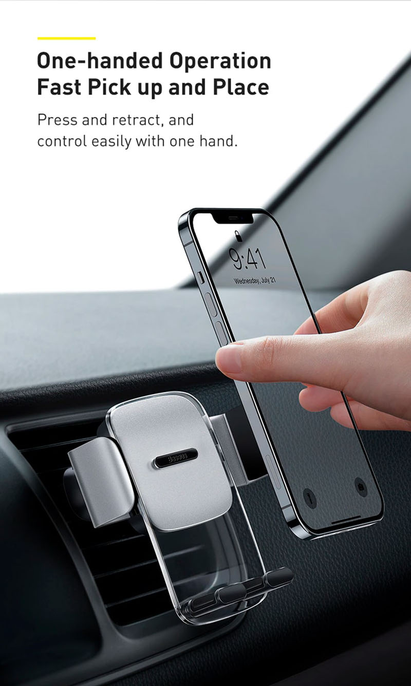 Купить Автомобильный держатель Baseus Easy Control Clamp Car Mount Holder -  (Air Outlet Version) в Минске по низкой цене - SmartHUB