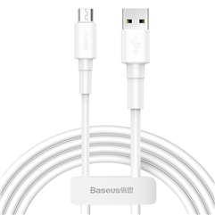 Кабель Baseus Mini White USB For Micro 2.4A  - белый, 1 метр