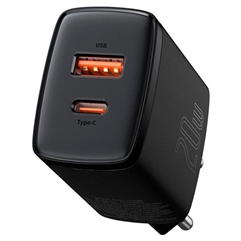 Сетевое зарядное устройство Baseus Compact Quick Charger  - USB+Type-C, 20W EU